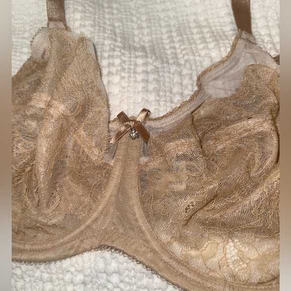WACOAL 855186 RETRO CHIC unlined
Chantilly Lace Toast UW Minimizer Bra 42H - Picture 5 of 14